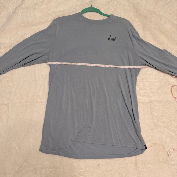 Free Fly Men's L Wild Dunes Long Sleeve Athletic Tee Sky Blue Bamboo Stretch - Picture 4 of 5